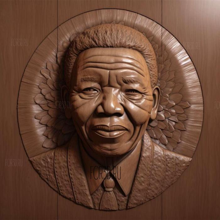 Nelson Mandela 2 stl model for CNC